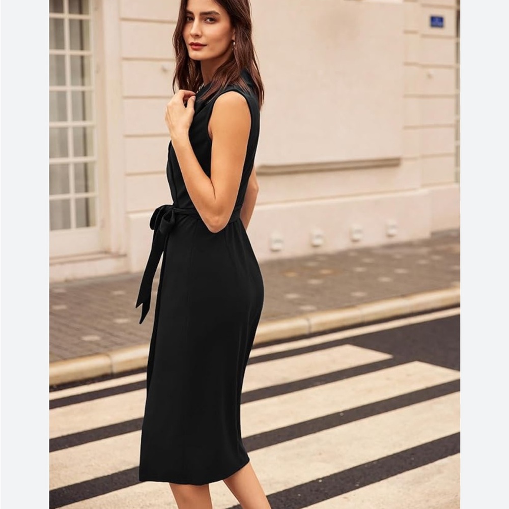 Paris Atelier & other stories NWT Elegant Black Sleeveless midi Dress size 6
